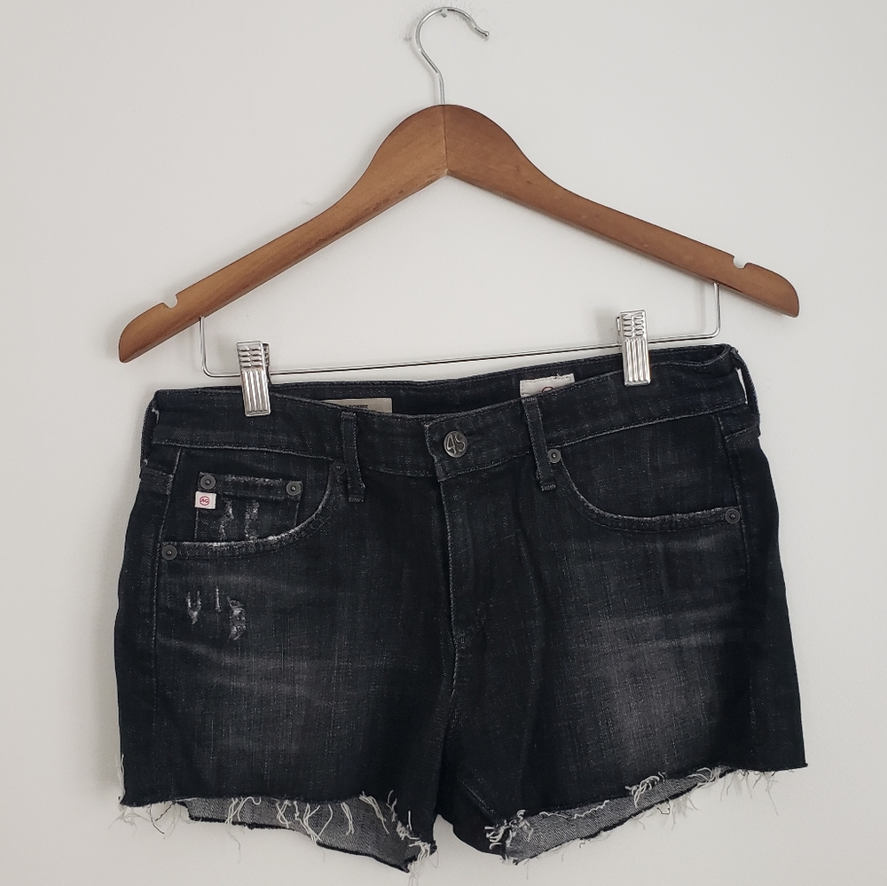 AG Adriano Goldschmeid Black Bonnie Distress Short